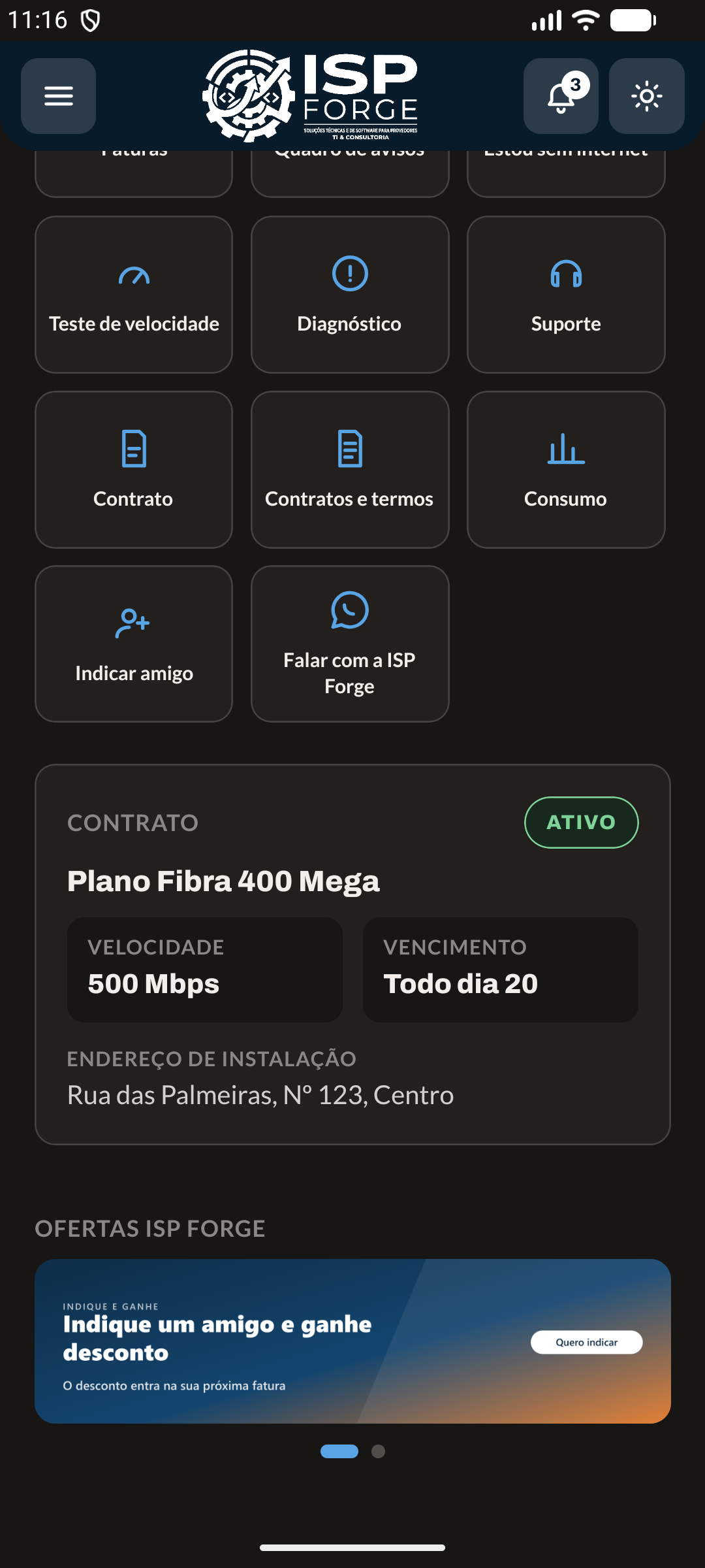 O que você quer fazer? (modo escuro)