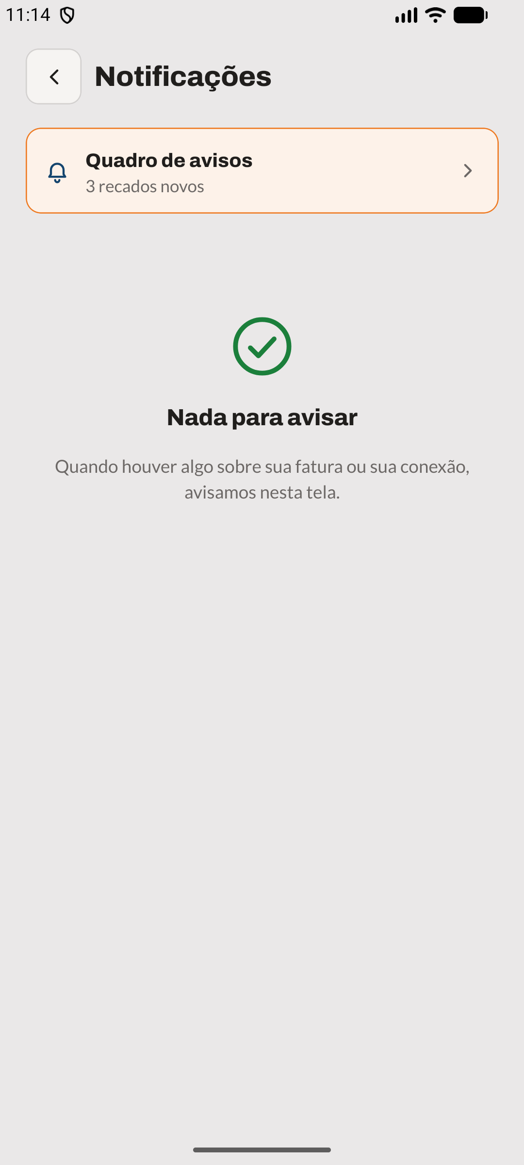 Central de notificações