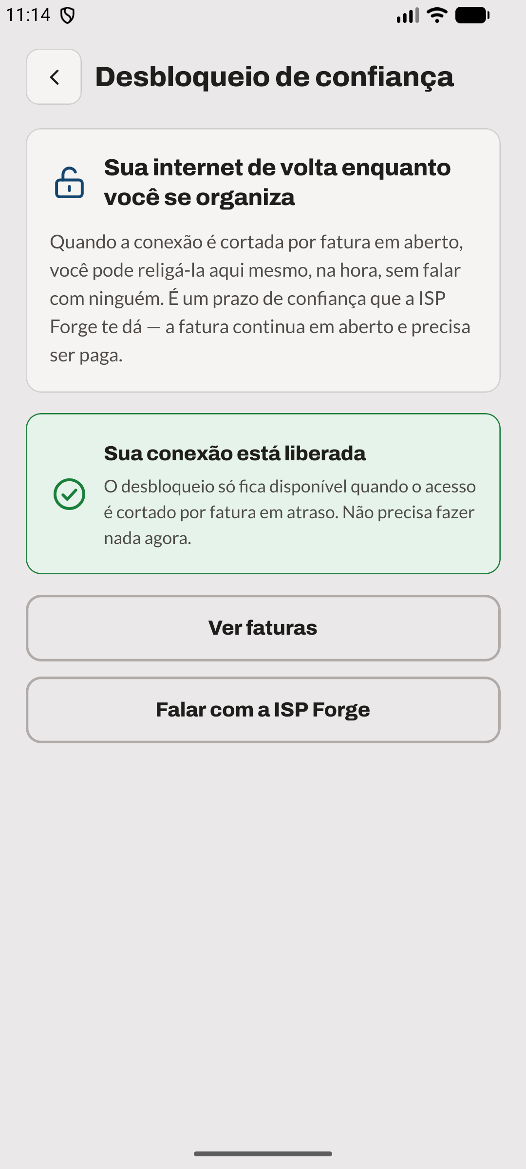 Desbloqueio de confiança