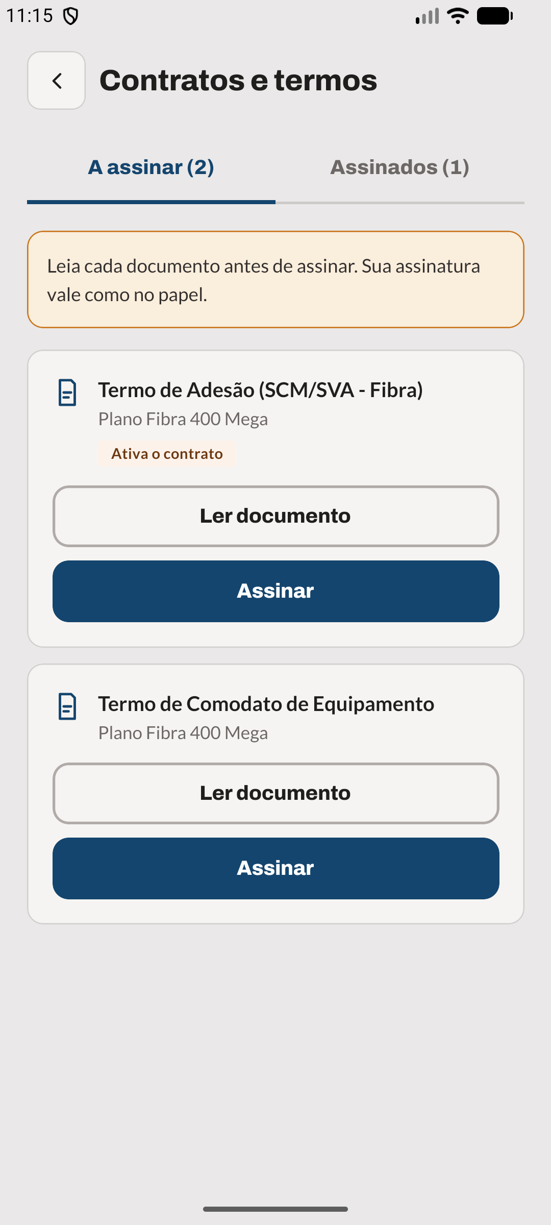 Contratos e termos